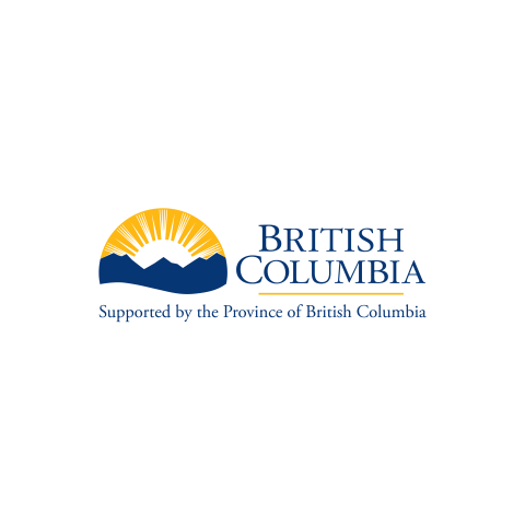 The image is a logo for the British Columbia government, featuring the text "BRITISH COLUMBIA" and the mention "Supported by the Province of British Columbia." It includes text, graphics, and design elements.