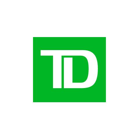 Logo of TD Bank on a green backdrop.
